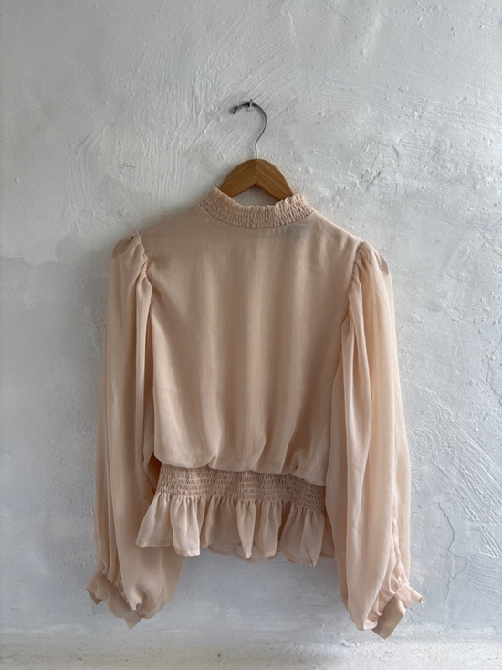 HYFVE Tops - HYFVE Cream Smocked Long Sleeve Blouse